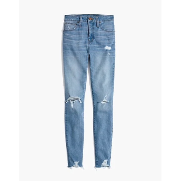 Madewell Curvy High-Rise Skinny Jeans in Ontario Distressed-Hem - Picture 4 of 12